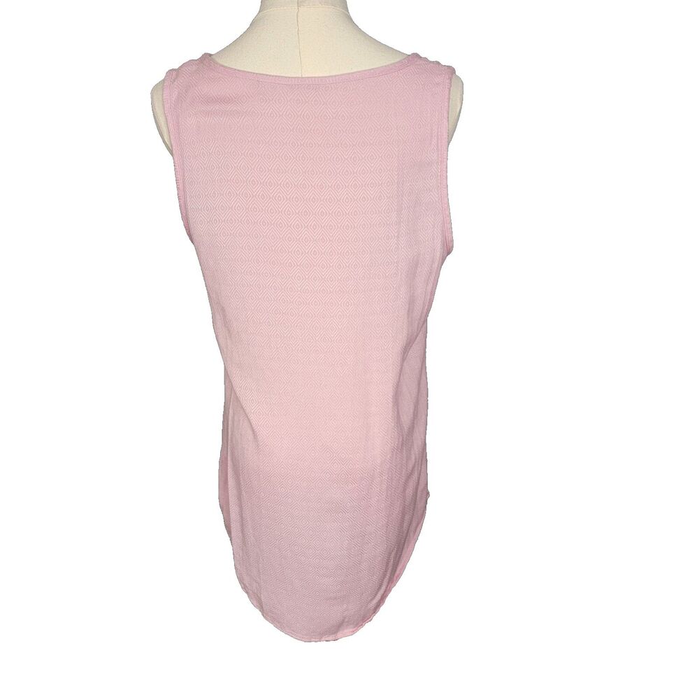 Soft Surroundings Tops M Sleeveless Tunic Lilac *faint stain* Button Coastal - Picture 9 of 17